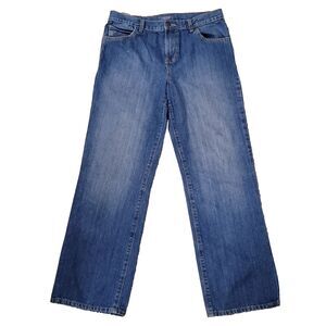 Old Navy Jeans Womens 14 Blue Distressed Wash Straight Mid Rise Jean (31…